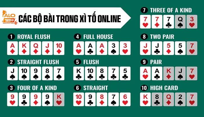 Các bộ bài trong Xì Tố Online